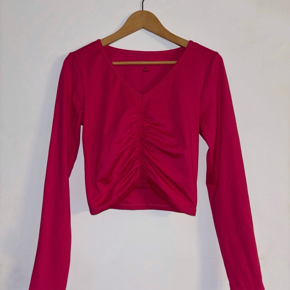 Jessica Simpson Fuchsia Long Sleeve V-Neck Top